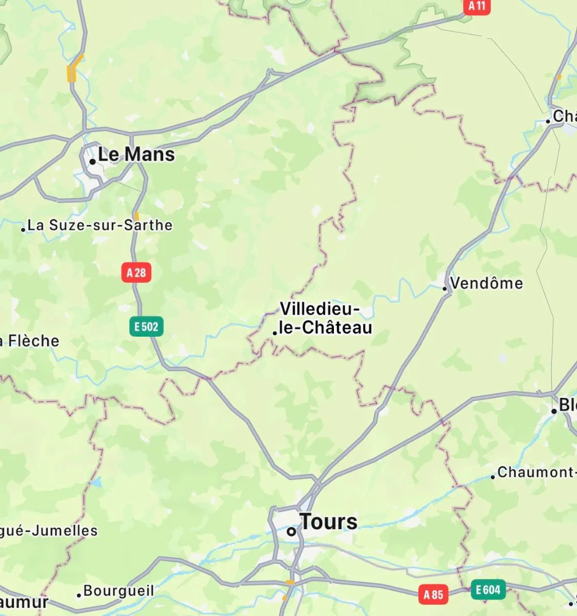Carte d’accès à Villedieu-le-Château